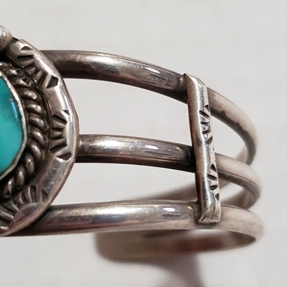 Navajo Turquoise Sterling Cuff sz 6.75   (NAB 1023) - Picture 5 of 10